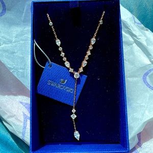 White Gold Swarovski Necklace, NWT.